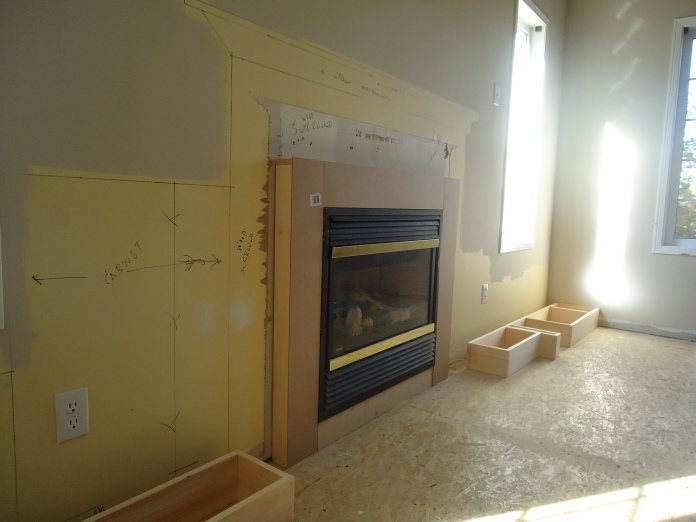 Built in Cabinets Next to Fireplace